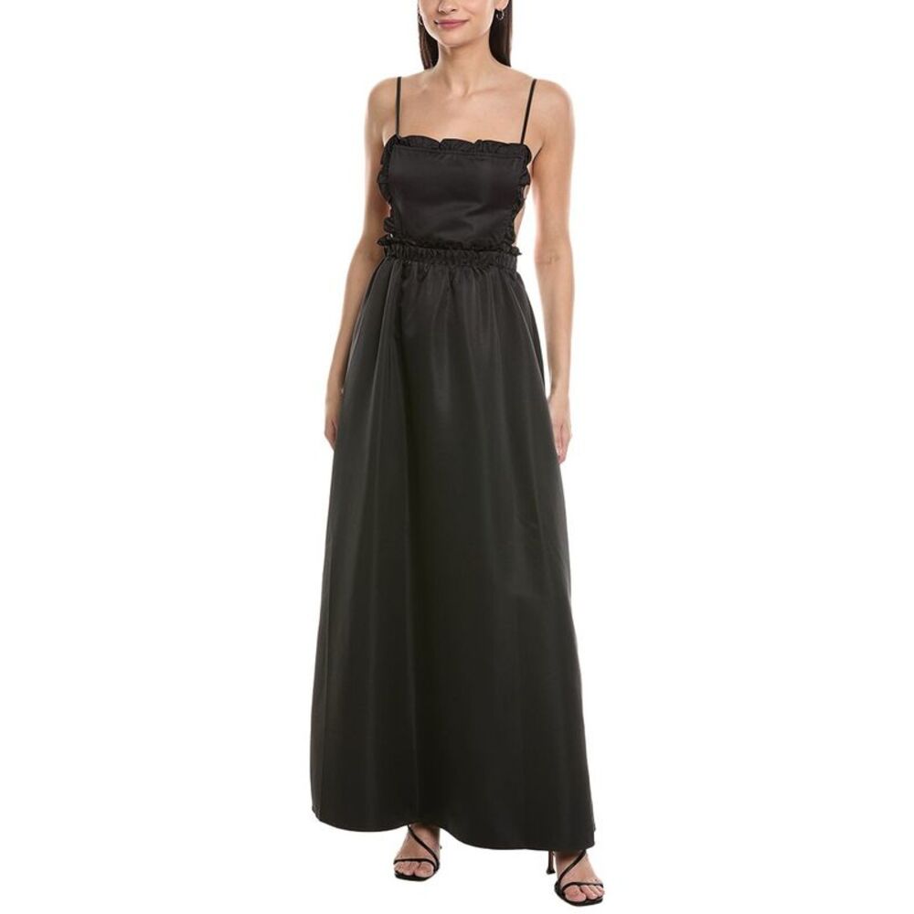Weworewhat Womens Ruffle Bib Maxi Dress